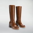 thumbnail image 3 of DREAM PAIRS Womens Knee-High Block Heel Boots with Round Toe and Smooth PU Upper, 3 of 5