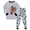Grey, variant on Boys Pajama Set 2 Piece Long Sleeve Pants Cartoon Print Sleepwear Dark Gray, Size 3-4 Years