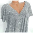 thumbnail image 4 of Women Plus Size Tops Short Sleeves V-Neck Print Blouse Pullover Tops Shirt Tops Blouses Tshirts, 4 of 4