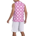 thumbnail image 2 of Pofeuu Purple And White Polka Dot Print Basketball Jersey, Shirts for Men Youth Basketball Jersey Crew Neck-Small, 2 of 6