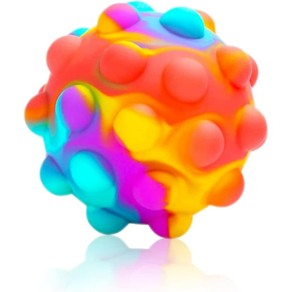 Push Pop Bubble Fidget Sensory Toy Ball - for Autism, Stress, Anxiety - Kids and Adults (Multicolor Ball)
