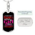 thumbnail image 2 of Trucker'S Daughter Swivel Keychain Dog Tag Stainless Steel or 18k Gold, 2 of 8