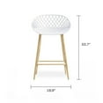 thumbnail image 7 of Jamesdar Kurv Plastic and Steel Counter Stool 2 Piece Set in White & Natural, 7 of 7