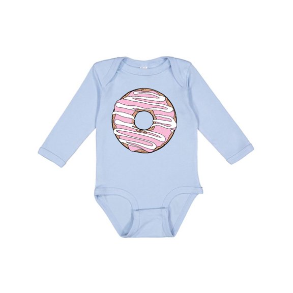 Inktastic Pink Donut, Donut Frosting, Donut Icing, Glaze Boys or Girls Long Sleeve Baby Bodysuit