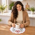 thumbnail image 5 of Cififendec Christmas Embroidered Placemat, 11.81", Christmas Scalloped Edge Table Mat for Candle Centerpiece Arranging and Tabletop Decoration, 5 of 6