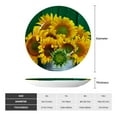 thumbnail image 2 of Picia Sunflowers in Bucket Pattern Bone China Decorative Plate – Wall Decor with Stand and Adhesive, Elegant Ornament for Living Room, Office, or Entryway-6in, 2 of 6