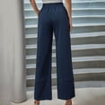 thumbnail image 4 of RXIRUCGD Women's Loose High Waist Wide Leg Pants Workout Out Casual Trousers, Navy, Size: M, 4 of 5