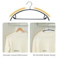 thumbnail image 4 of Nature Smile Perchas antideslizantes para suéteres con revestimiento de PVC, perchas para trajes de vestir, perchas para camisetas de golf sin golpes en los hombros (color negro, paquete de 20), 4 of 5