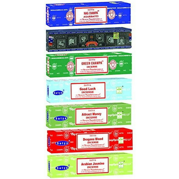 Satya Relaxation 7 Packs Nag Champa Incense Sticks Assorted Set