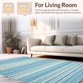 thumbnail image 2 of ODIKA 4' x 6' Machine Washable Non-Slip Area Rug, Boho Stripe High Traffic Rug, Blue, 260635, 2 of 7