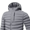 thumbnail image 4 of FDGIU Men's Versatile Quilted Puffer Jacket, Hooded Winter Coat with Hood, Warm Windproof Insulated Outerwear, 4 of 5