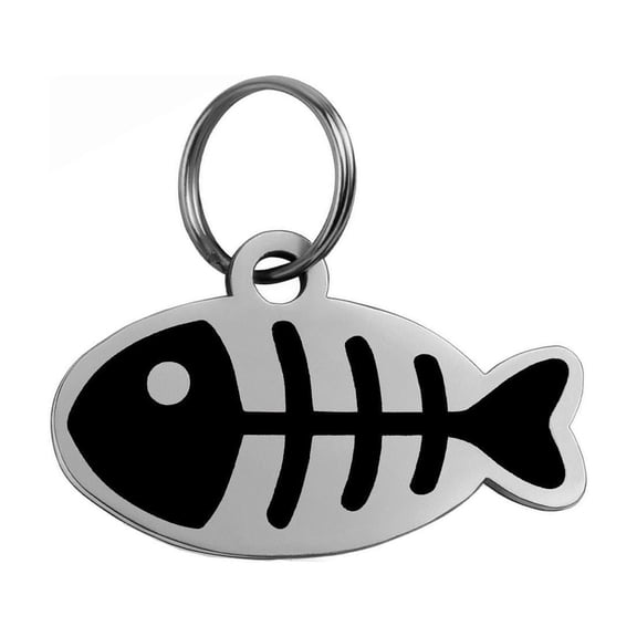 Cat Collar with Name Tag Personalized Cat Tag Fish Shaped Engraved Pet Id Tag for Cats Personalized Gift Stainless Steel