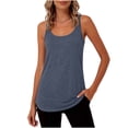 thumbnail image 4 of Timegard Womens Tank Tops Summer Sleeveless Spaghetti Strap camisoler Tops Casual Beach Vacation Loose Scoop Neck ruffle Tee, 4 of 6