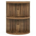 thumbnail image 2 of Resenkos Sofa Side End Table, End Table, Couch Table,3-Tier Half-Round End Table, Semi-circular Side Table for Living Room,Brown, 2 of 6