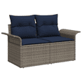 thumbnail image 4 of vidaXL 10 Piece Garden Sofa Set with Cushions Light Grey Poly Rattan, 4 of 5