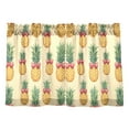 thumbnail image 7 of Yayeee Kitchen Curtains Tier Pair Light Filtering 27"x36" Rod Pocket Short Cafe Window Panel, Sunshine Pineapples, 7 of 7