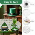 thumbnail image 2 of Round Fitted Tablecloth,Happy St. Patrick's Day Dwarf Shamrocks Circle Table Cover Waterproof Table Cloth with Elastic Edge,Green Black Buffalo Plaid Outdoor Tablecloths for Kitchen Picnic 36-44in, 2 of 9