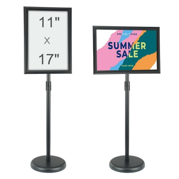 VEVOR Pedestal Sign Holder Adjustable Poster Stand 11 x 17 Inch Floor Standing Round Base Business Advertising Poster Display