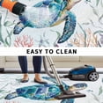 thumbnail image 5 of Teal Sea Turtle Coastal Outdoor Rug for Patio/Deck/Porch, Non-Slip Large Area Rug 3 x 5 Ft, Summer Beach Ocean Coral Indoor Outdoor Rugs Washable Area Rugs, Reversible Camping Rug Carpet Runner, 5 of 8
