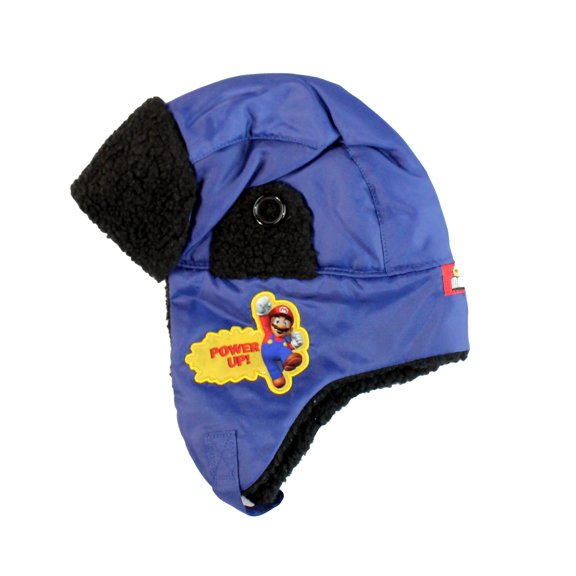 Boys/Youth Blue Super Mario Brothers Fleece Lined Power Up Trapper Hat Cap