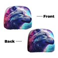 thumbnail image 3 of 2 PCS Car Headrest Cover, Starry Multicolored Wolf Soft Car Seat Head Rest Cover Protector Interior Car Accessories Seat Covers for Cars Truck Auto Only Covers, 3 of 8
