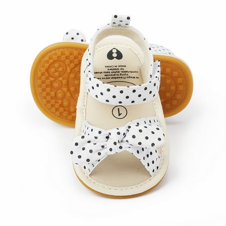 

Cathalem Girls Sandal Toddler Kids Girls Dots Prints Bowknot Dots Prints Princress Shoes Soft Toddler Summer Shoes Boys White 6 Months