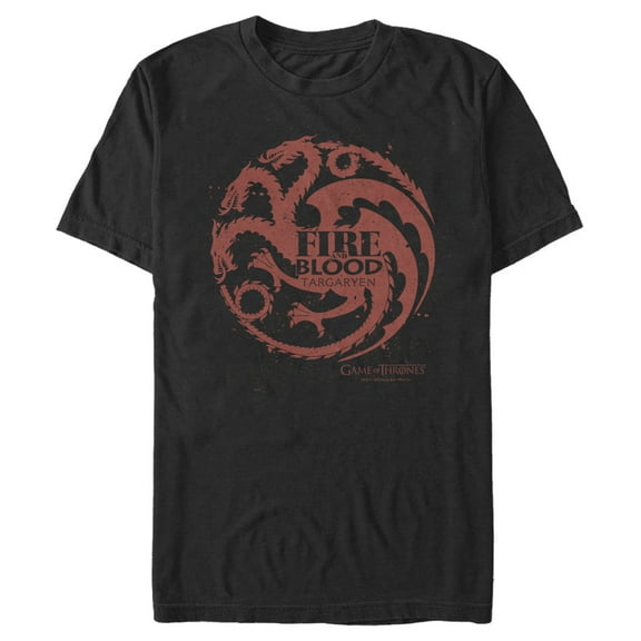 Men's Game of Thrones Fire and Blood Dragon  Graphic Tee Black X Large