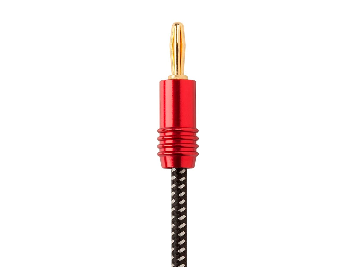 Monoprice Speaker Wire, Braided with Banana Plugs, 2-Conductor, 14AWG, 15ft