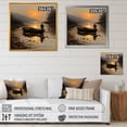 thumbnail image 4 of Designart "Moonlit Fishing by the Lake in Orange and Brown" Transportation Framed Wall Art - Orange Boat Fishing Bedroom Framed Canvas Wall Art, 4 of 6