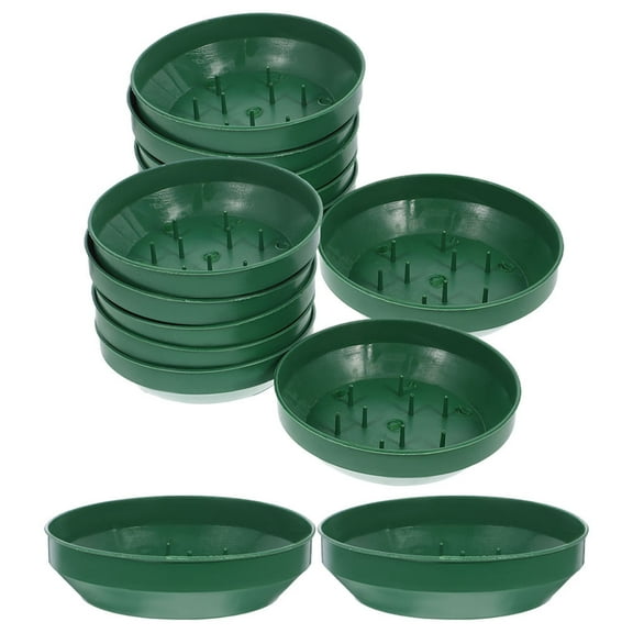 FESTFENDS 14Pcs Green Plastic Flower Arrangement Base for Special Events 5.7x5.7x1.6in
