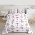 thumbnail image 2 of Homewish Kawaii Bowtie Ribbon Bedding Comforter Set,Cute Cartoon Flower Twin Comforter Sets,Pink White Bedding Set For Girl Kids,Luxury Bedroom Decor Reversible,2 Pieces, 2 of 8