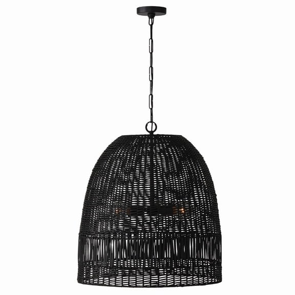 3 Light Pendant In Coastal Style-26.75 Inches Tall And 24 Inches Wide-Matte Black Finish -Traditional Installation Capital Lighting 347533Mb