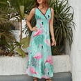 thumbnail image 4 of Flamingo Pattern Sleeveless Dress Woman Fashion Long Dresses Women's Summer Suit Dress 2025, 4 of 7