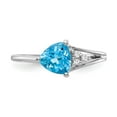 thumbnail image 5 of Primal Gold 14 Karat White Gold 6mm Swiss Blue Topaz and AAA Diamond Ring, 5 of 5