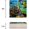 thumbnail image 2 of POGLIP Underwater World Coral Set of 4 Coaster for Drinks, Absorbent Ceramic Stone Coasters Cup Mat with Cork Base for Home Kitchen Room Coffee Table Bar Decor, 2 of 3
