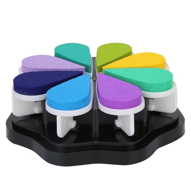 8 Color Petal Shape Ink Pad, DIY Painting Accessory with Slow Drying Pigment Ink, for Coloring Scrapbooking Clay Wood
