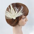 thumbnail image 3 of Ongmies Hair Accessories Brooch for Tea Clip Fascinators Party Wedding Hair Women Headband Headband Accessory Beige Heardband, 3 of 4