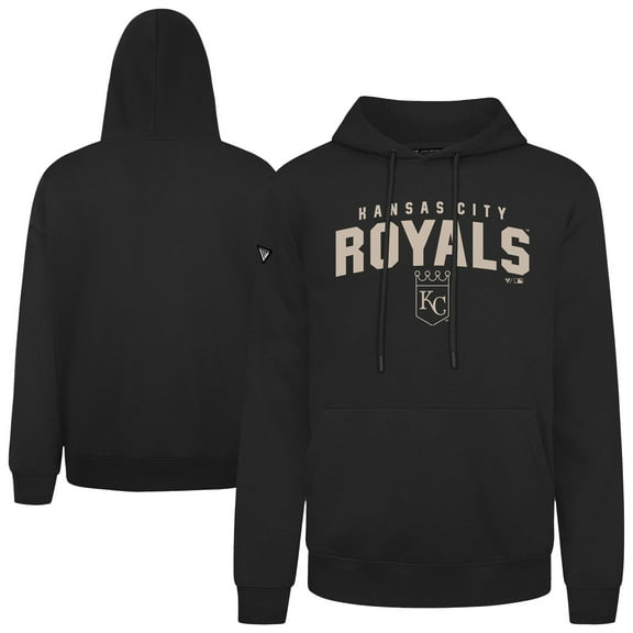 Men's Levelwear Black Kansas City Royals Podium Team Arch Pullover Hoodie