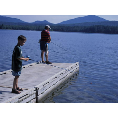 Fishing on Webb Lake, Mt. Blue State Park, Northern Forest, Maine, USA Print Wall Art By Jerry & Marcy (Best Fishing Lakes In Maine)