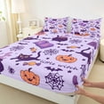 thumbnail image 3 of jejeloiu Cute Cats Bats Full Size Sheets,Halloween Spider Webs Bed Sheets,Witch Pumpkin Sheet Sets For Children,Breathable Home Decor,4pcs, 3 of 7