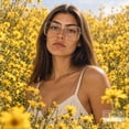 thumbnail image 3 of SA106 Womens 70s Retro Geek Chic Butterfly Clear Lens Eyeglasses / Beige Gold, 3 of 7