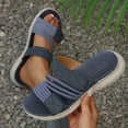 thumbnail image 6 of CAIXIA Beach Sandals For Woman Women's Casual Platform Slide Sandals with Adjustable Hook Loop Strap for Wide Feet Comfort,Blue, 6 of 9