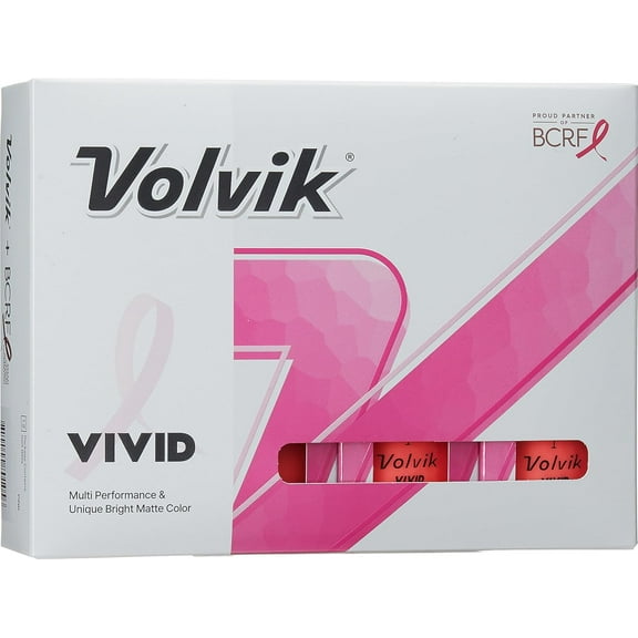 Volvik Vivid BCRF Pink Golf Balls (One Dozen)