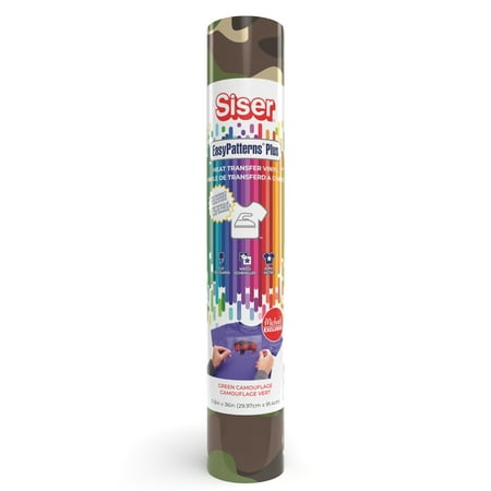 UPC: 0810078550372 | Siser EasyPatterns Plus Green Camouflage Heat Transfer Vinyl 36in