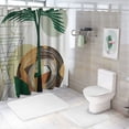 thumbnail image 7 of Orinice Baocicoo Boho Mid Century Shower Curtain Abstract Sun Green Banana Leaves Curve Aesthetic Shower Curtain for Bathroom Cubicle Living Room Waterproof Curtain for Bathroom with Hooks  36x72, 7 of 7