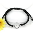 thumbnail image 4 of Uloveido Handmade Black Braided Rope Bracelet with Round Mustard Seed, Engraved Faith Can Move Mountains Bracelet (Black), 4 of 7