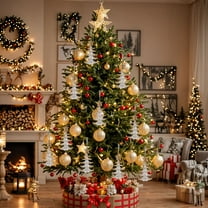 AuroraX Acrylic Christmas Decoration Bohemian Decorative Hanging Keepsake Ornaments Glitter Multiple Sizes Bow Series for Christma Tree,Xmas Gifts Decor