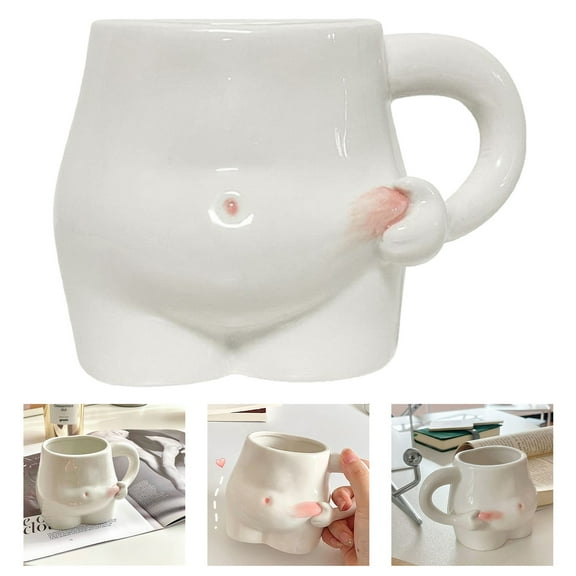 Clearance Glass&Bottle under $6 Hand Crafted Ceramic Fat Belly Mug Coffee Mug With Arm Handle Novelty Coffee Cup High Value Mugs Milk Cup Cute Cartoon Ceramic Water Cups Creative Tea Mug Gift Hi