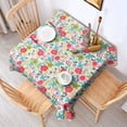 thumbnail image 2 of Pioneer Flower Floral Print Pattern Square Tablecloth,Waterproof Square Table Cover,Wipeable Spillproof Washable Table Cover for Home Kitchen Party Decor 42"X42"(107x107cm), 2 of 6