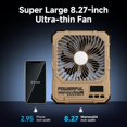 thumbnail image 5 of 20000mAh Rechargeable Battery Powered Fan, Up to 85H Runtime Rechargeable Fan with LED Light, Ultra-thin Portable Camping Fan for Home, Outdoor, Tent, Travel,Cruise Ship Essentials, 5 of 5